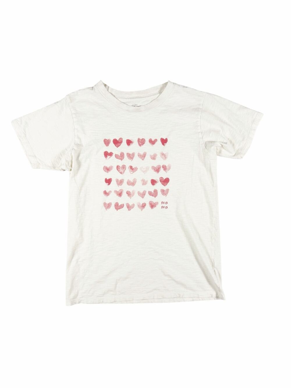 J.Crew Watercolor Hearts Graphic Tee Mama Size Small